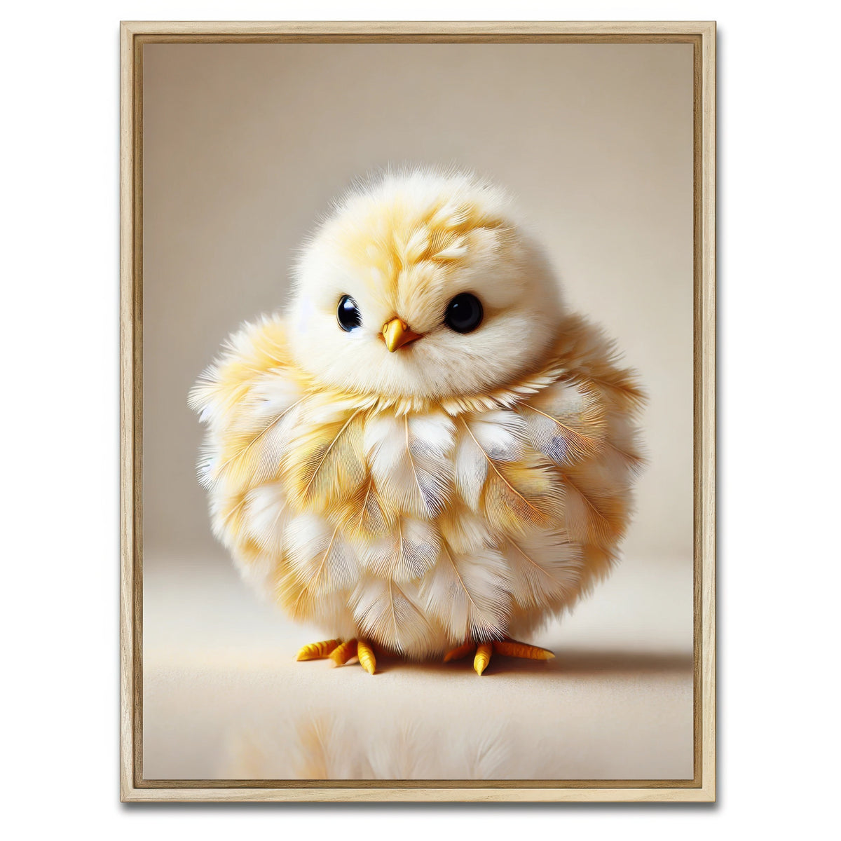 AUTO-MOCKUP WHITE | Adorable Baby Chicken | 1 Piece | Natural Framed Canvas | group=3x4
