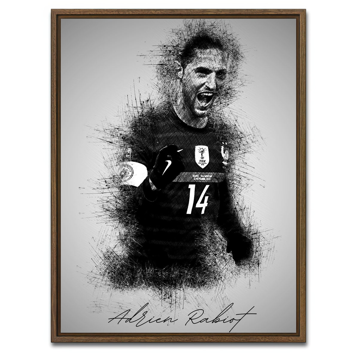 AUTO-MOCKUP WHITE | Adrien Rabiot 2 | 1 Piece | Walnut Framed Canvas | group=3x4