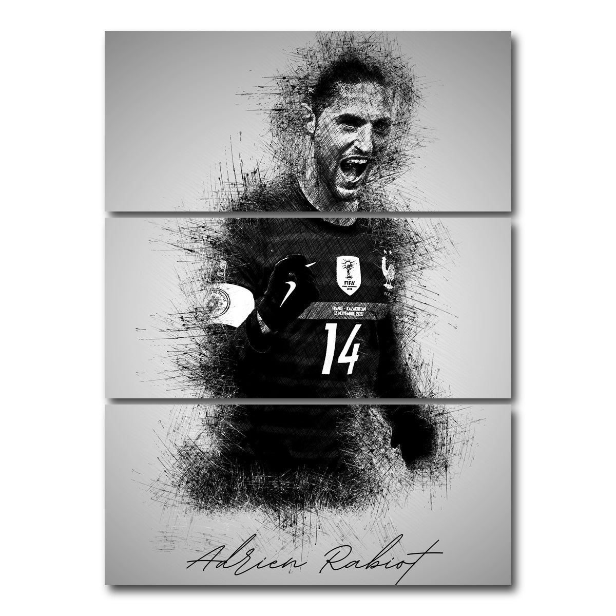 AUTO-MOCKUP WHITE | Adrien Rabiot 2 | 3 Piece | Gallery Wrap Canvas | group=8x18_stacked