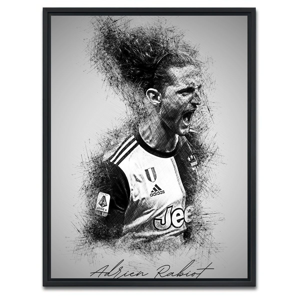 AUTO-MOCKUP WHITE | Adrien Rabiot | 1 Piece | Black Framed Canvas | group=3x4