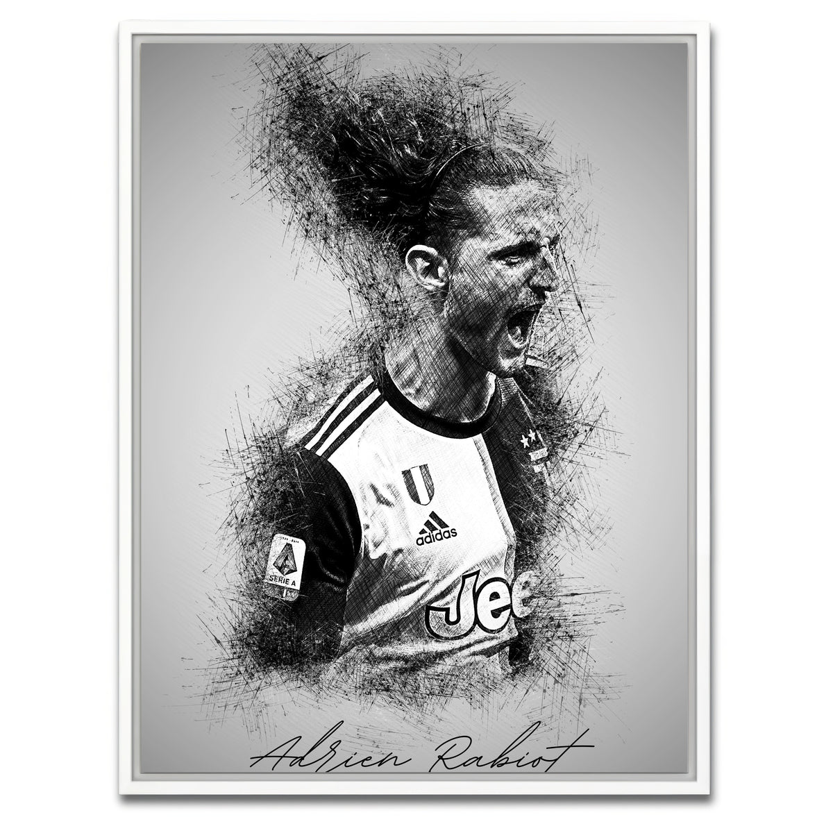 AUTO-MOCKUP WHITE | Adrien Rabiot | 1 Piece | White Framed Canvas | group=3x4
