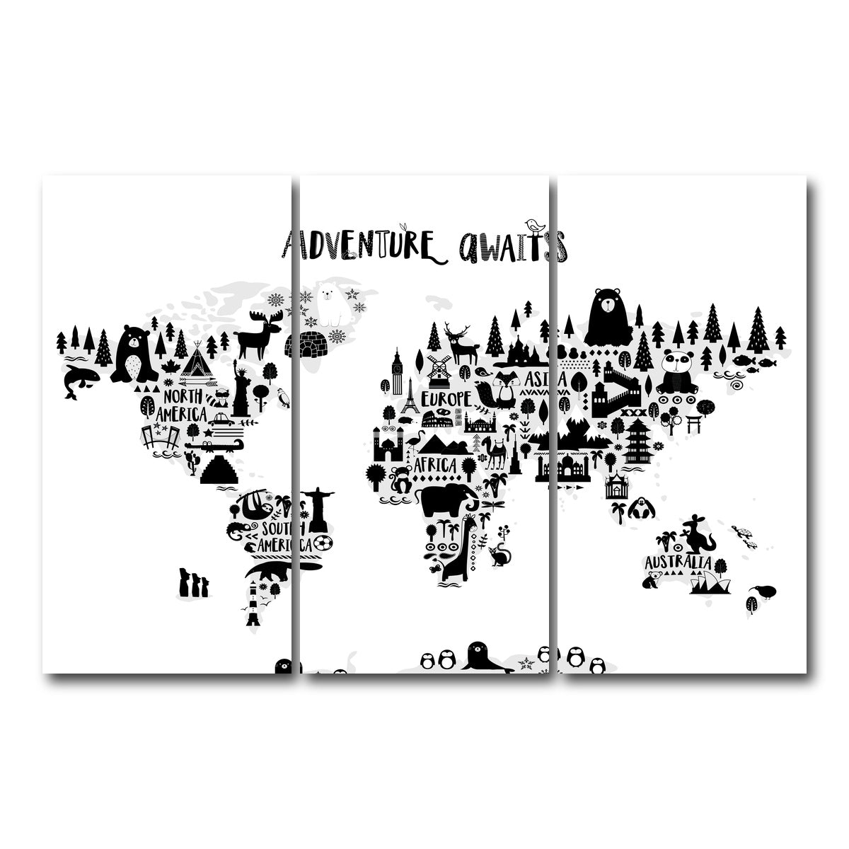 AUTO-MOCKUP WHITE | Adventure | 3 Piece | Gallery Wrap Canvas | group=12x24