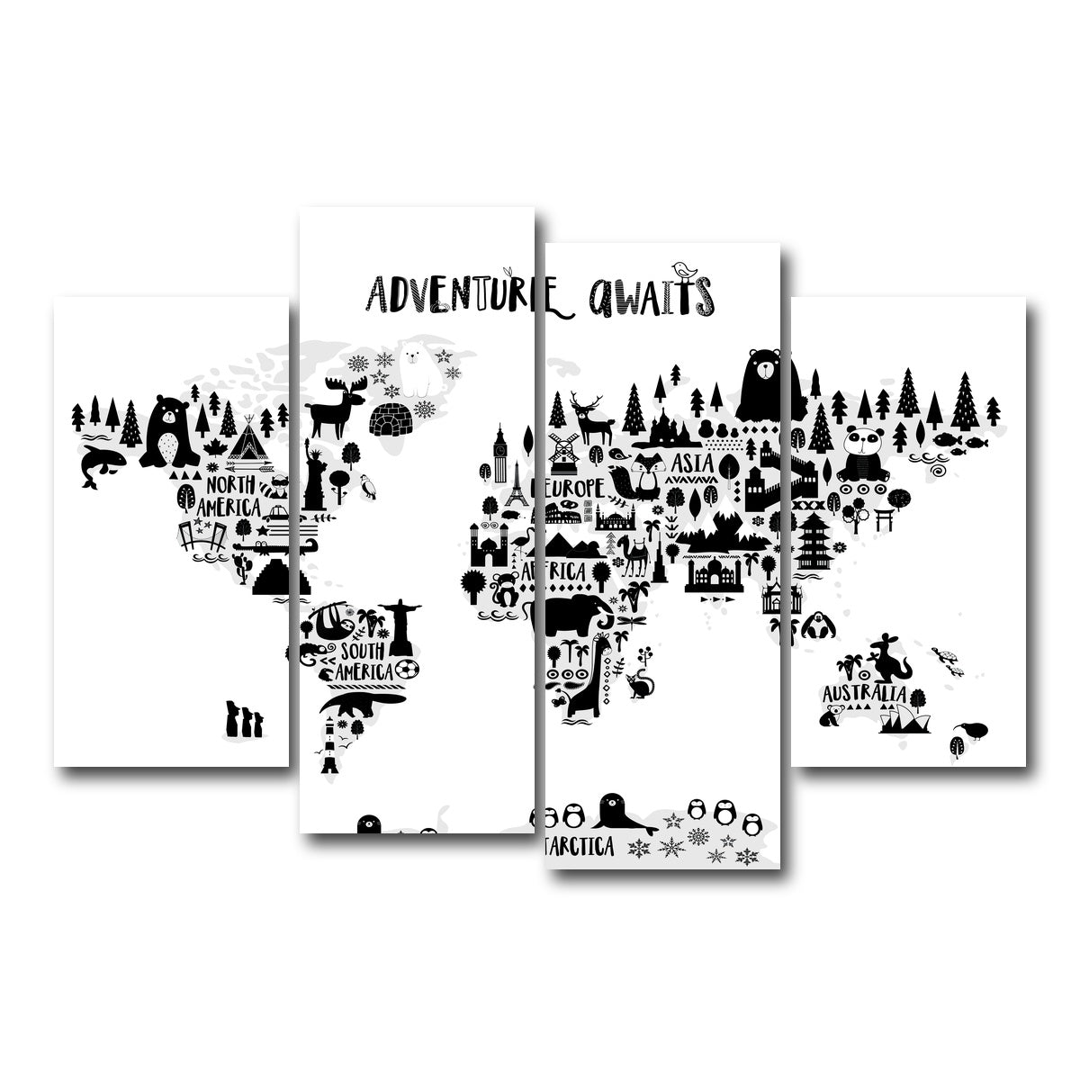 AUTO-MOCKUP WHITE | Adventure | 4 Piece | Gallery Wrap Canvas | group=4_short