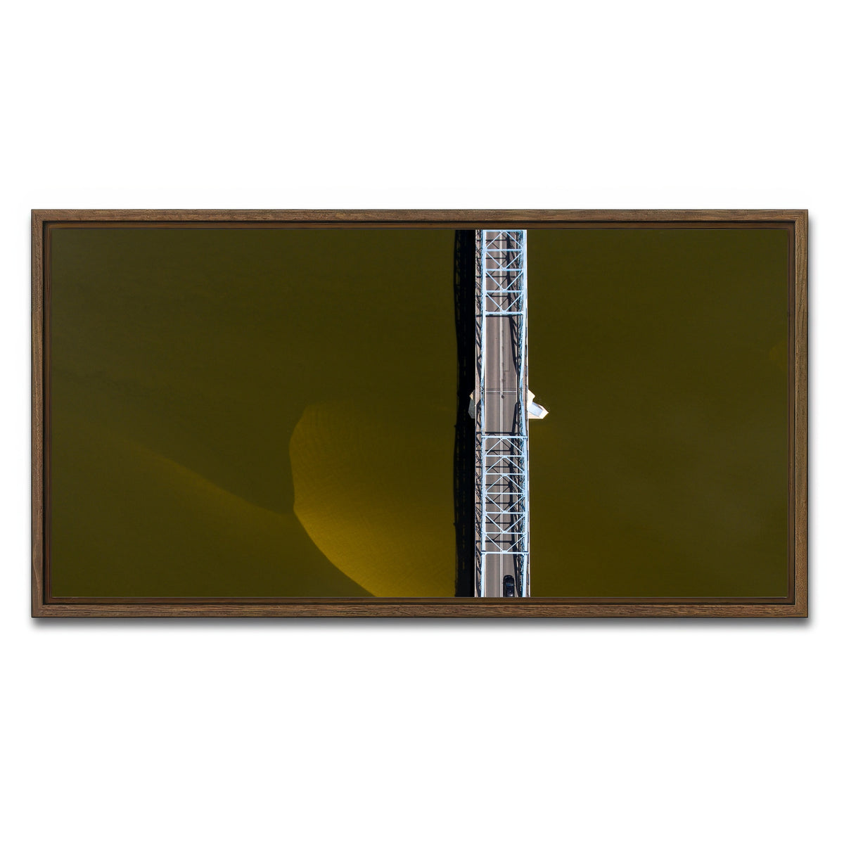 AUTO-MOCKUP WHITE | Aerial Bridge | 1 Piece | Walnut Framed Canvas | group=2x1