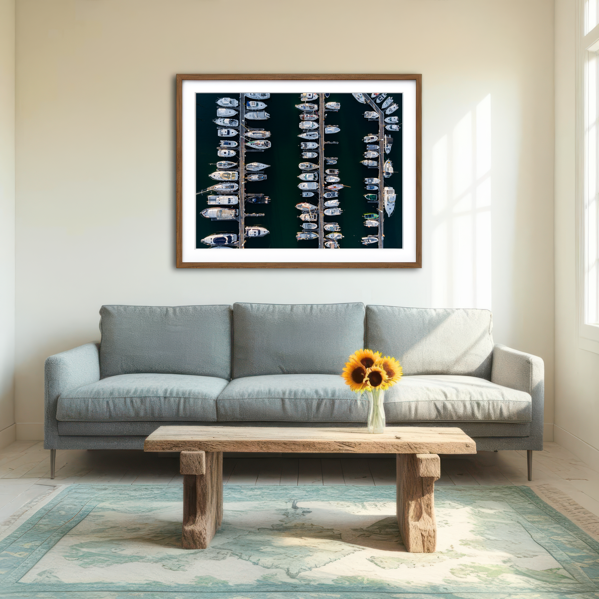 AUTO-MOCKUP ROOM | Aerial Marina Wall Art