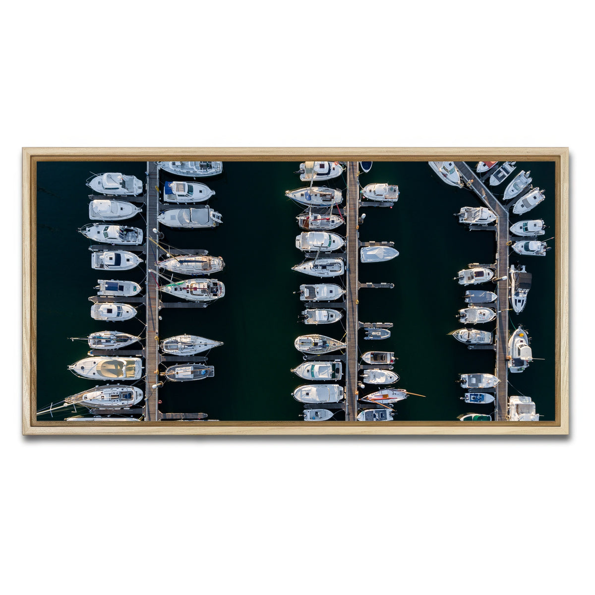 AUTO-MOCKUP WHITE | Aerial Marina | 1 Piece | Natural Framed Canvas | group=2x1
