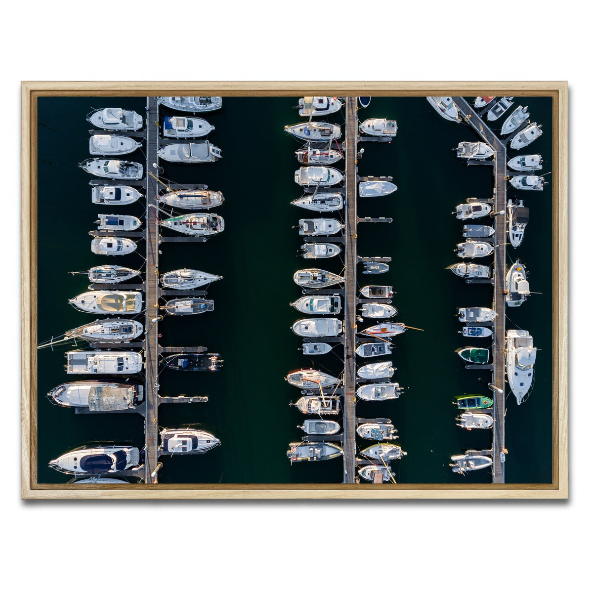AUTO-MOCKUP WHITE | Aerial Marina | 1 Piece | Natural Framed Canvas | group=4x3
