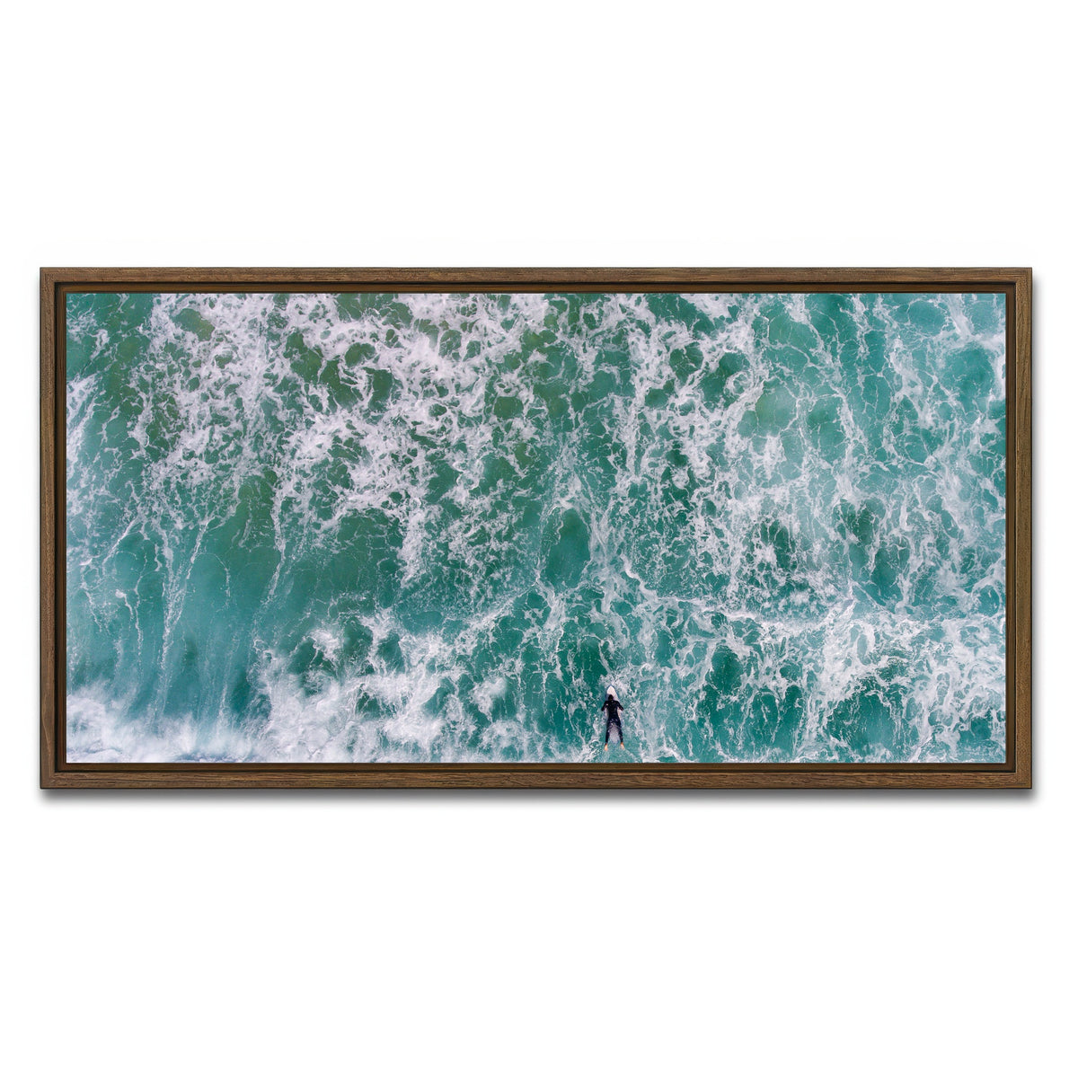AUTO-MOCKUP WHITE | Aerial Surfer | 1 Piece | Walnut Framed Canvas | group=2x1