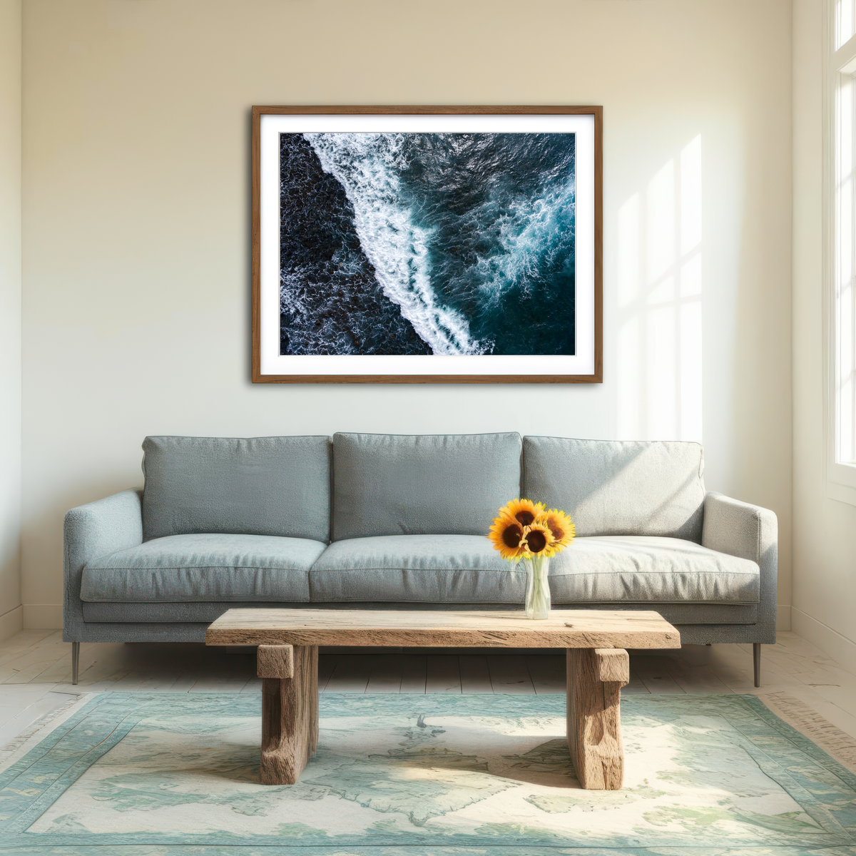 AUTO-MOCKUP ROOM | Aerial Wave Wall Art