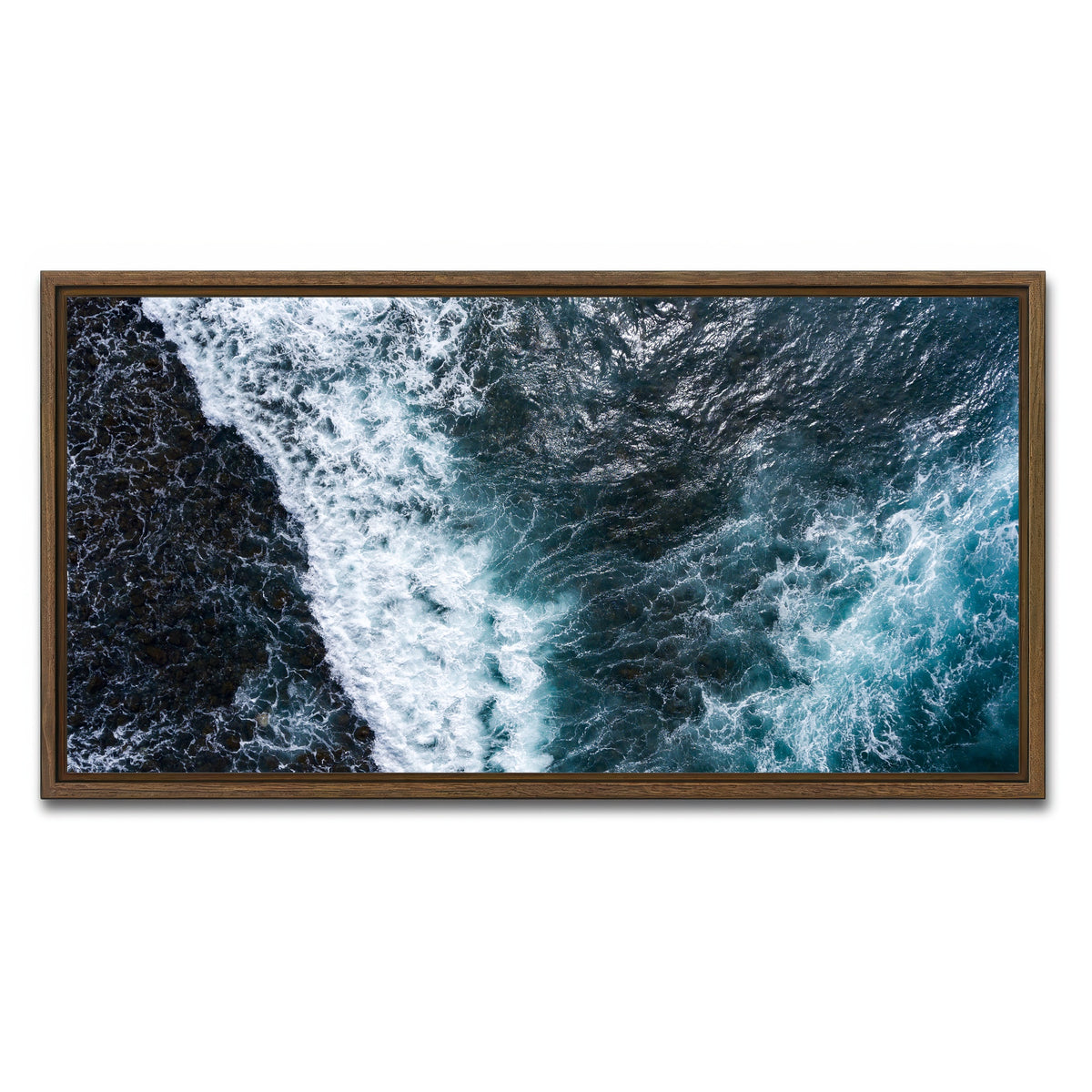 AUTO-MOCKUP WHITE | Aerial Wave | 1 Piece | Walnut Framed Canvas | group=2x1