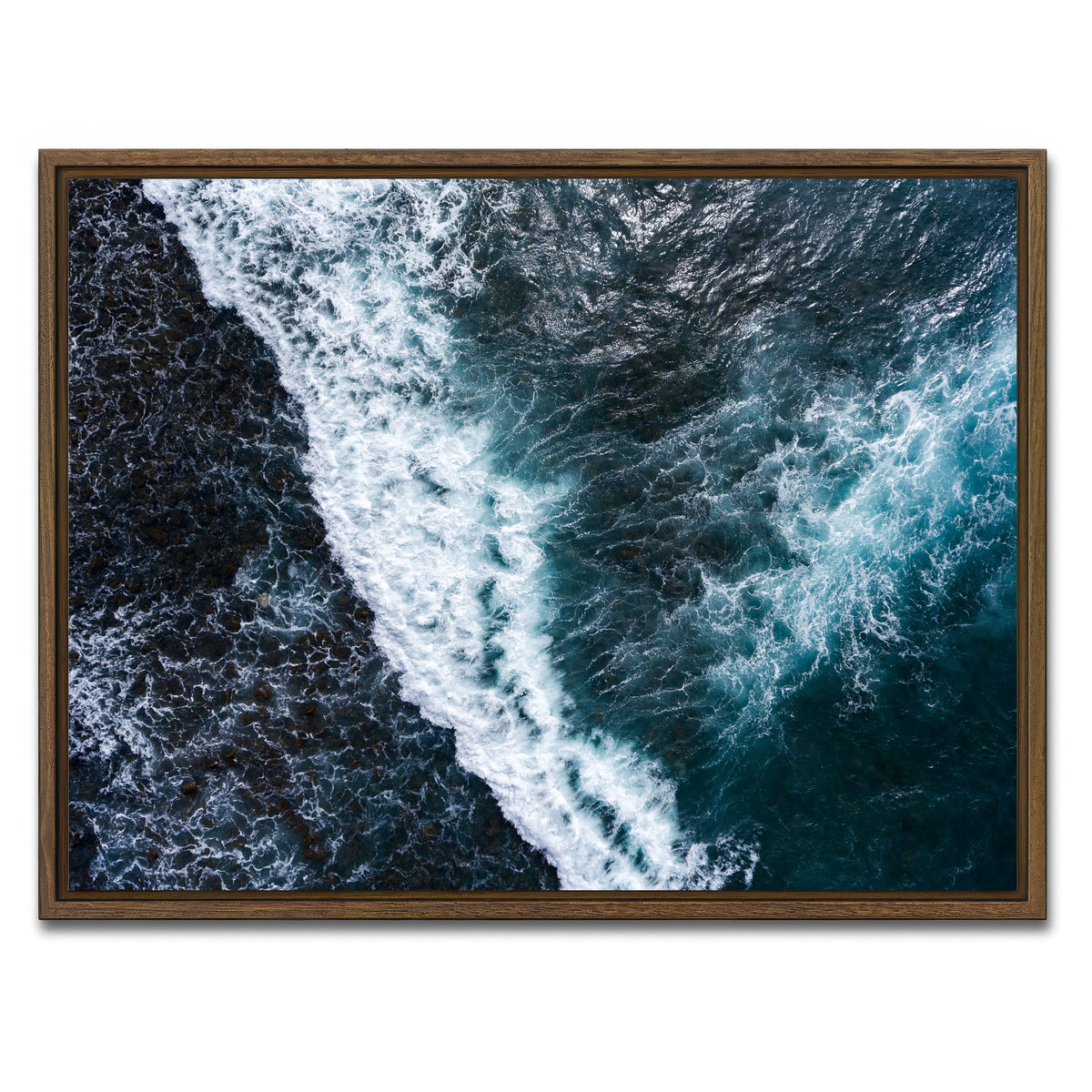 AUTO-MOCKUP WHITE | Aerial Wave | 1 Piece | Walnut Framed Canvas | group=4x3