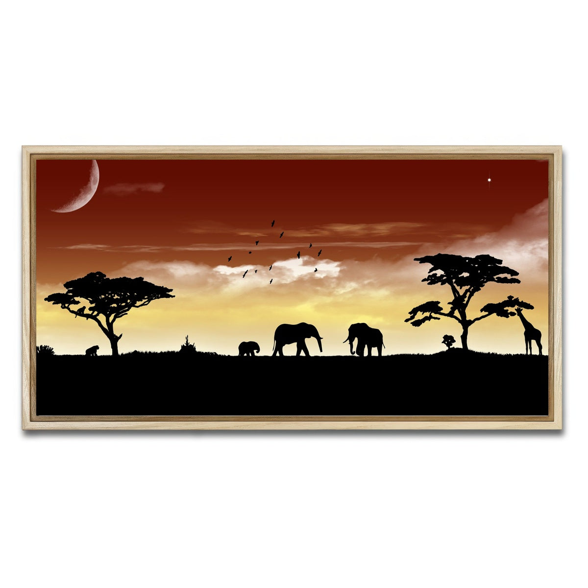 AUTO-MOCKUP WHITE | African Sunset | 1 Piece | Natural Framed Canvas | group=2x1