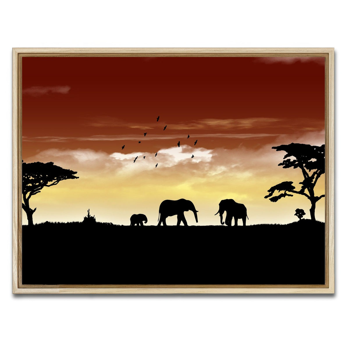 AUTO-MOCKUP WHITE | African Sunset | 1 Piece | Natural Framed Canvas | group=4x3