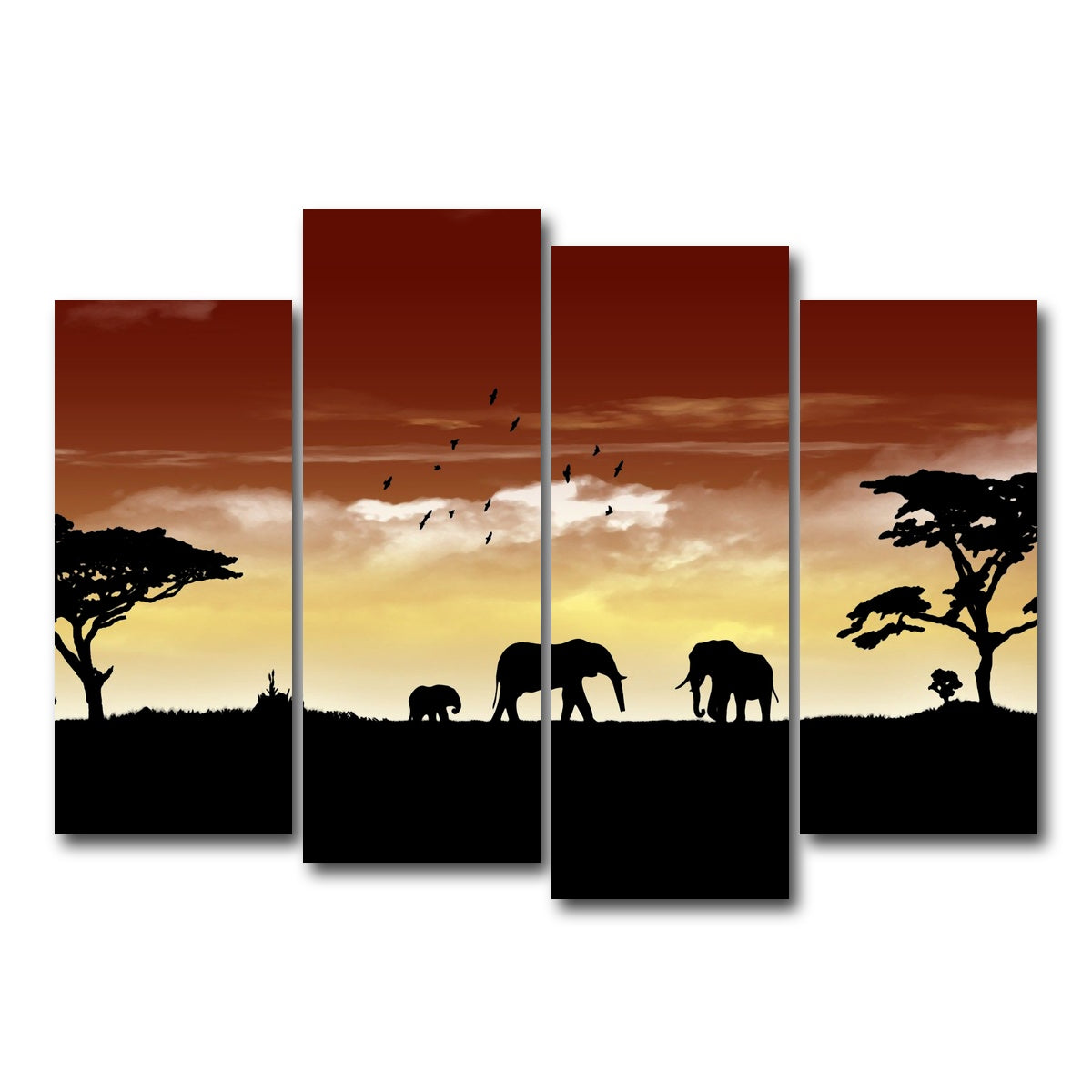 AUTO-MOCKUP WHITE | African Sunset | 4 Piece | Gallery Wrap Canvas | group=4_normal