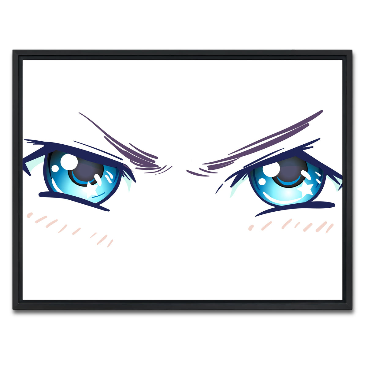 AUTO-MOCKUP WHITE | Aggressive Anime Eyes | 1 Piece | Black Framed Canvas | group=4x3