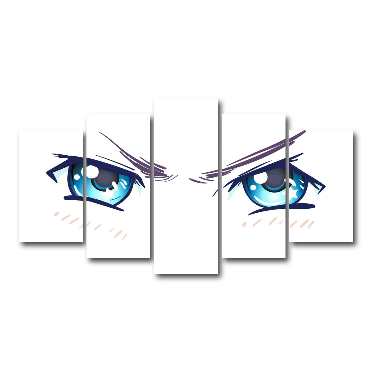 AUTO-MOCKUP WHITE | Aggressive Anime Eyes | 5 Piece | Gallery Wrap Canvas | group=5_normal