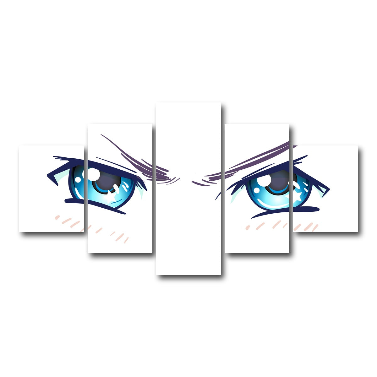 AUTO-MOCKUP WHITE | Aggressive Anime Eyes | 5 Piece | Gallery Wrap Canvas | group=5_short