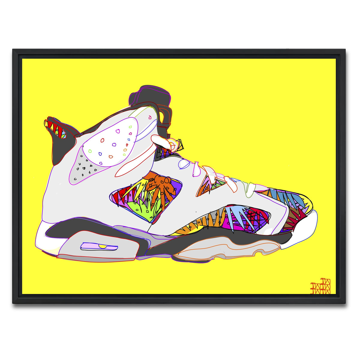 AUTO-MOCKUP WHITE | Air Jordan Shoes | 1 Piece | Black Framed Canvas | group=4x3