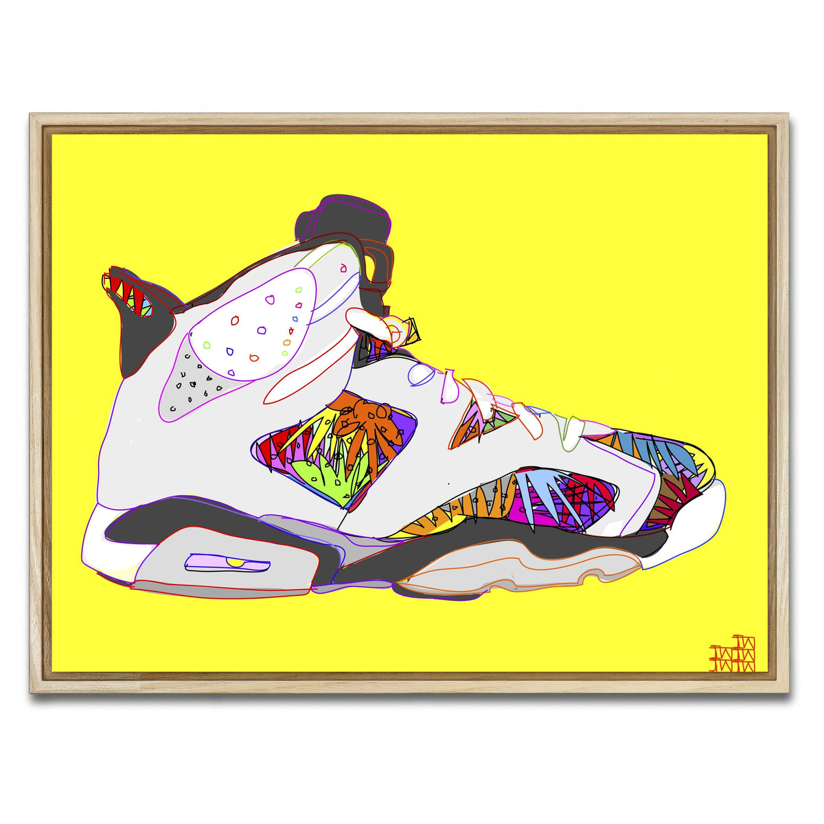 AUTO-MOCKUP WHITE | Air Jordan Shoes | 1 Piece | Natural Framed Canvas | group=4x3