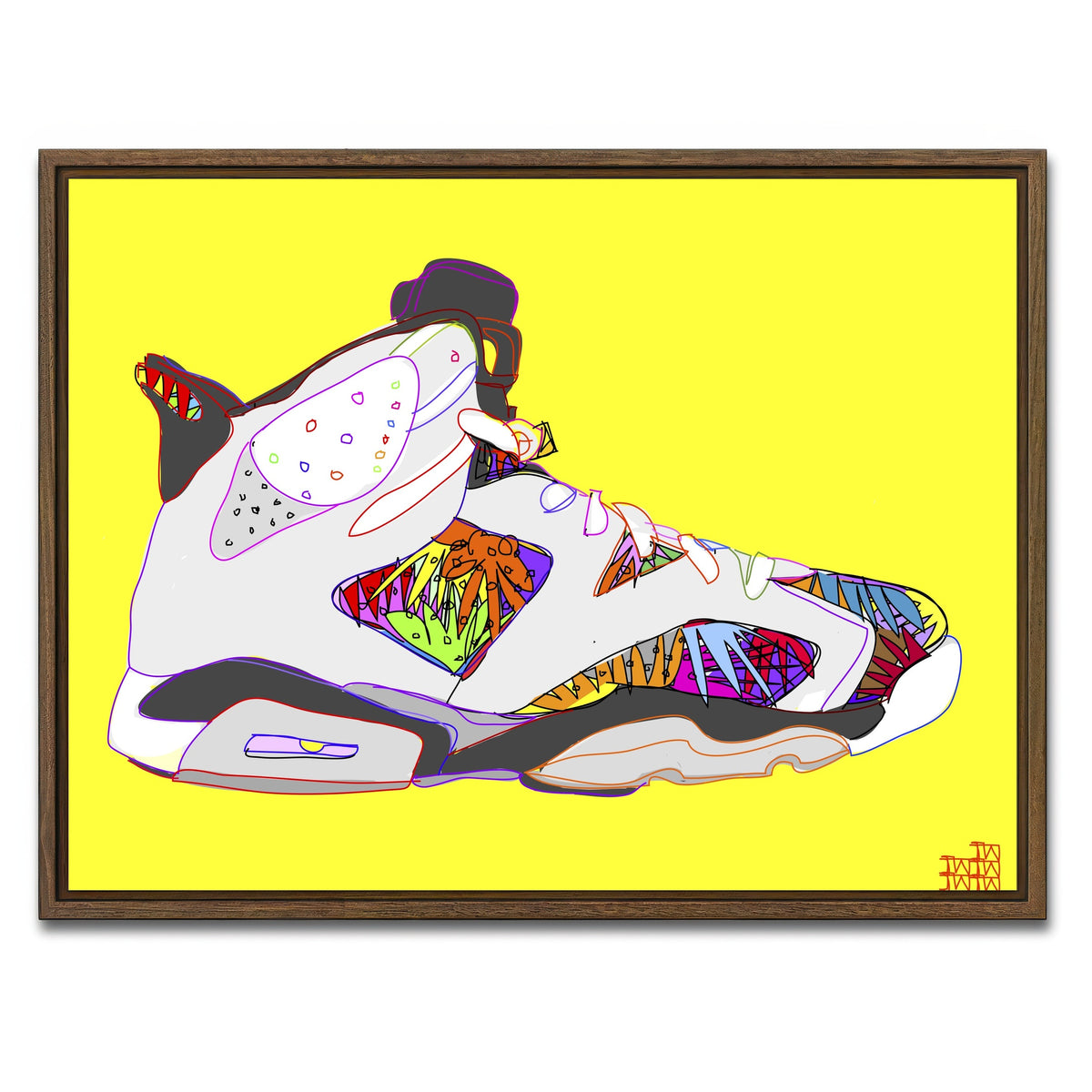 AUTO-MOCKUP WHITE | Air Jordan Shoes | 1 Piece | Walnut Framed Canvas | group=4x3