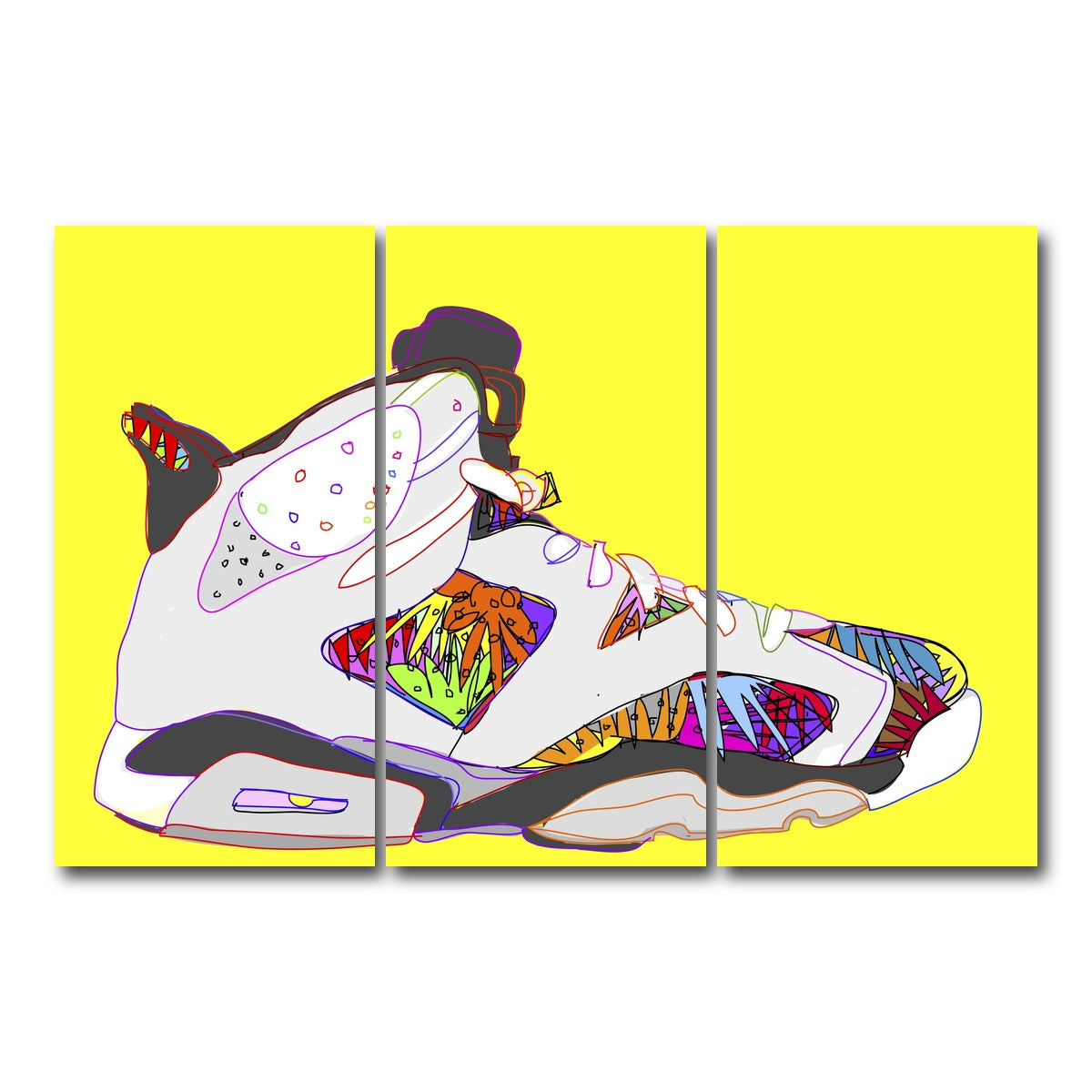 AUTO-MOCKUP WHITE | Air Jordan Shoes | 3 Piece | Gallery Wrap Canvas | group=12x24