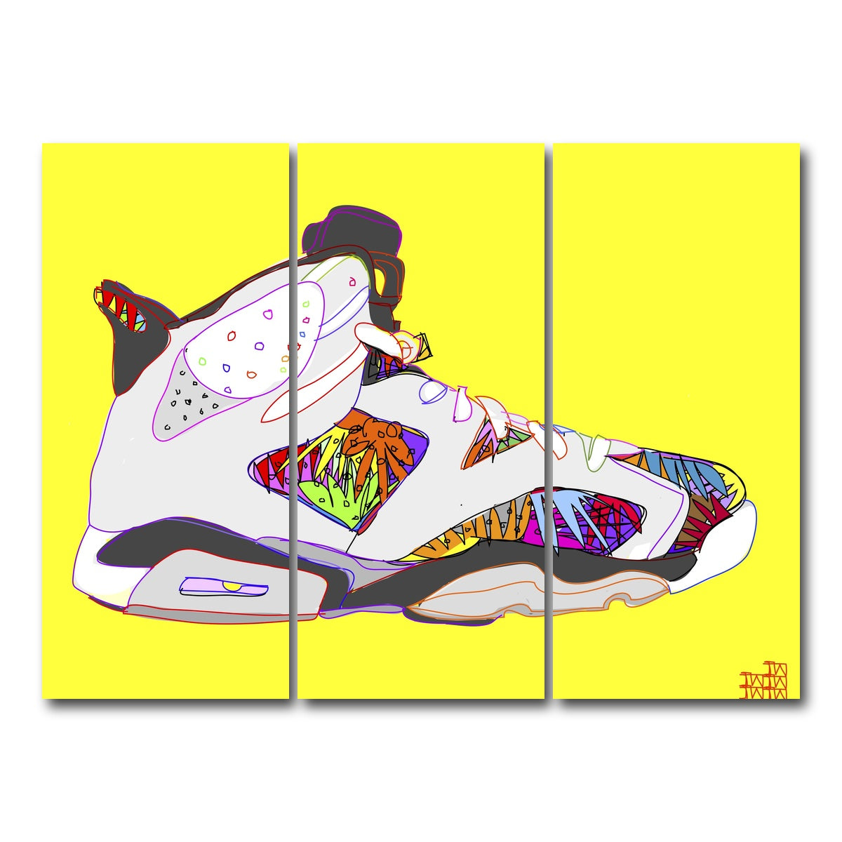 AUTO-MOCKUP WHITE | Air Jordan Shoes | 3 Piece | Gallery Wrap Canvas | group=8x18