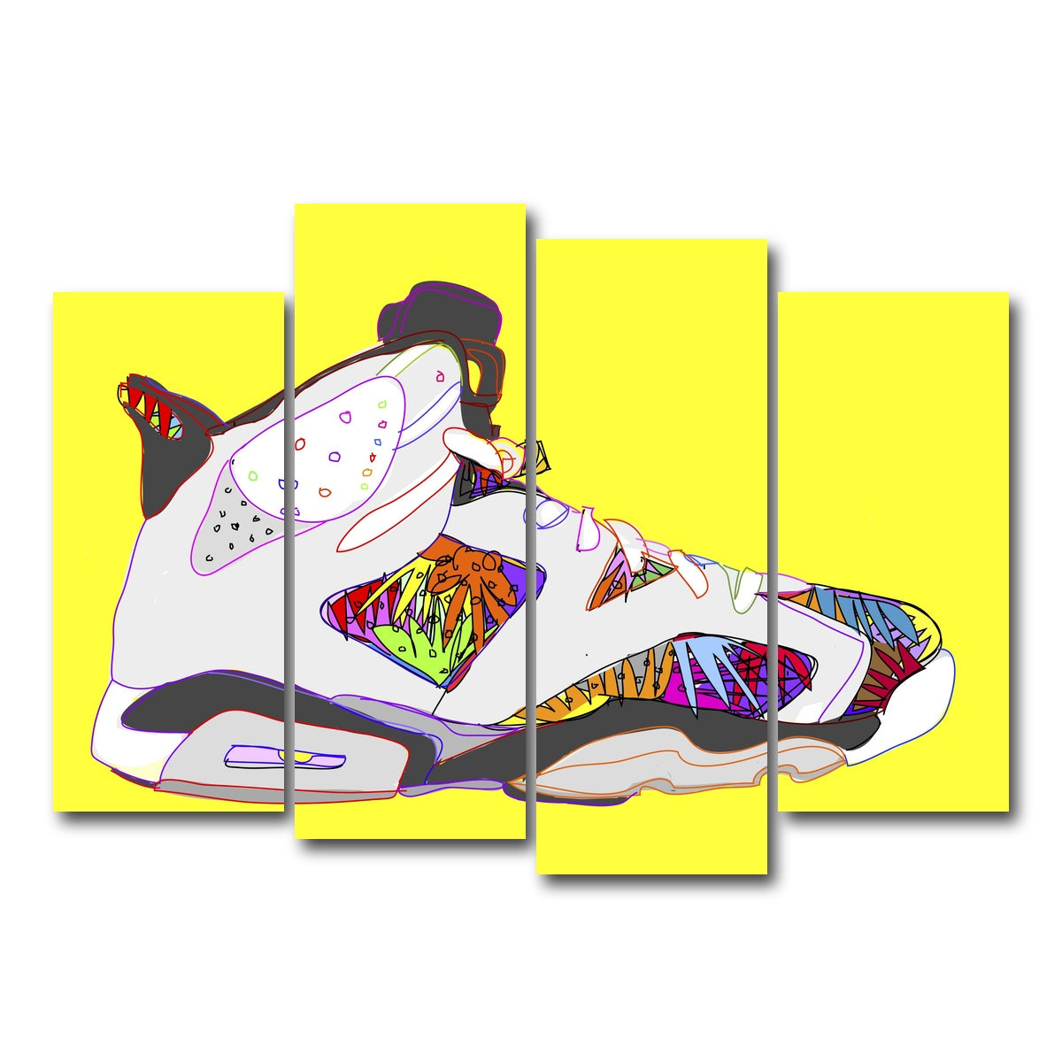 AUTO-MOCKUP WHITE | Air Jordan Shoes | 4 Piece | Gallery Wrap Canvas | group=4_normal
