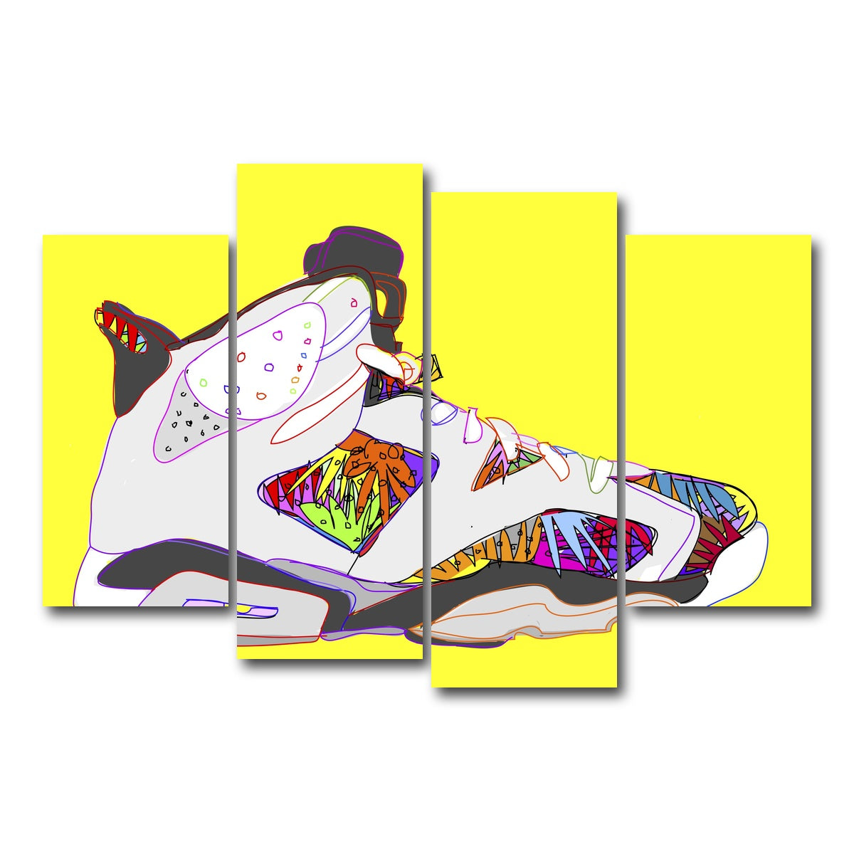 AUTO-MOCKUP WHITE | Air Jordan Shoes | 4 Piece | Gallery Wrap Canvas | group=4_short