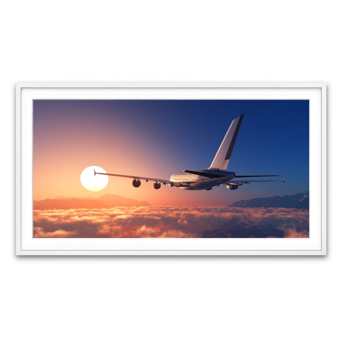 Framed Print 2x1 White