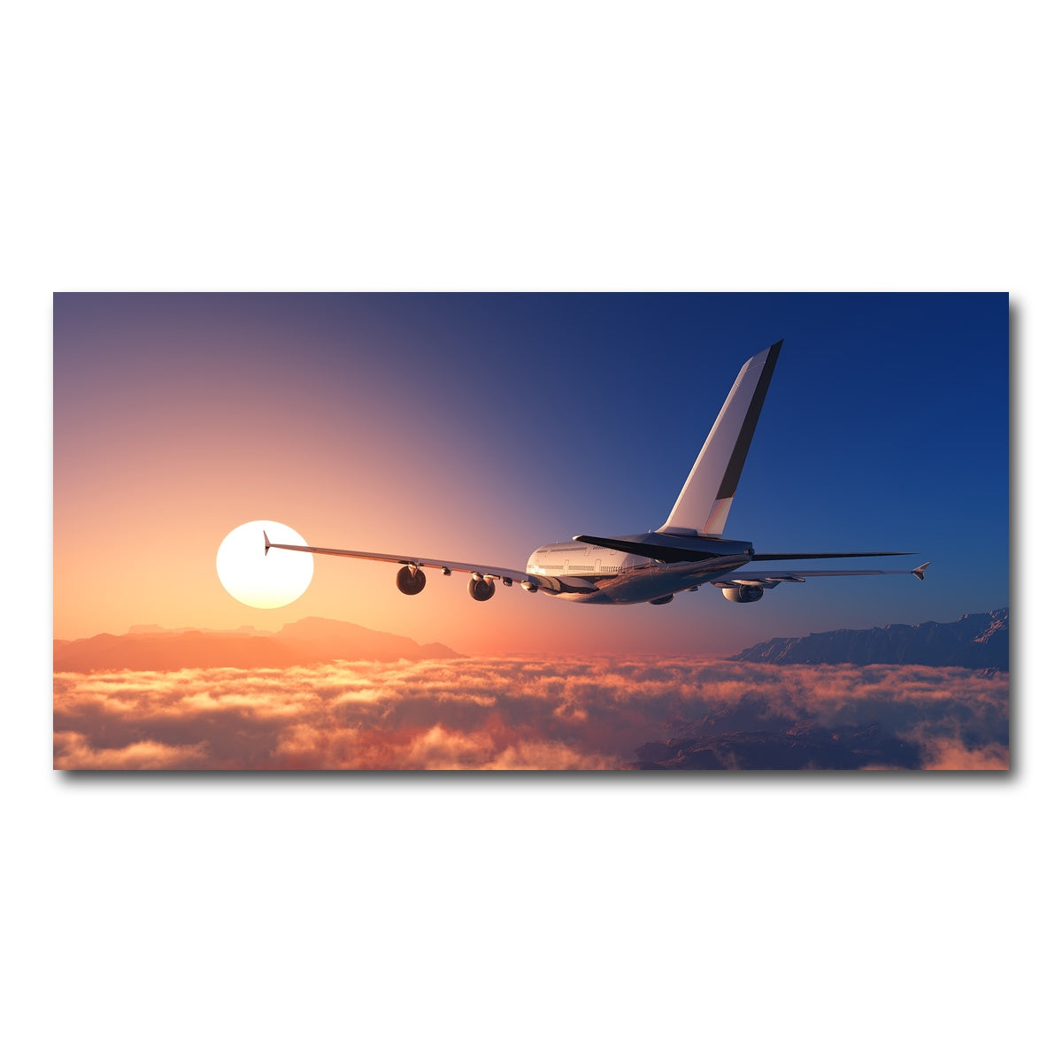 AUTO-MOCKUP WHITE | Airplane above the clouds | 1 Piece | Gallery Wrap Canvas | group=2x1