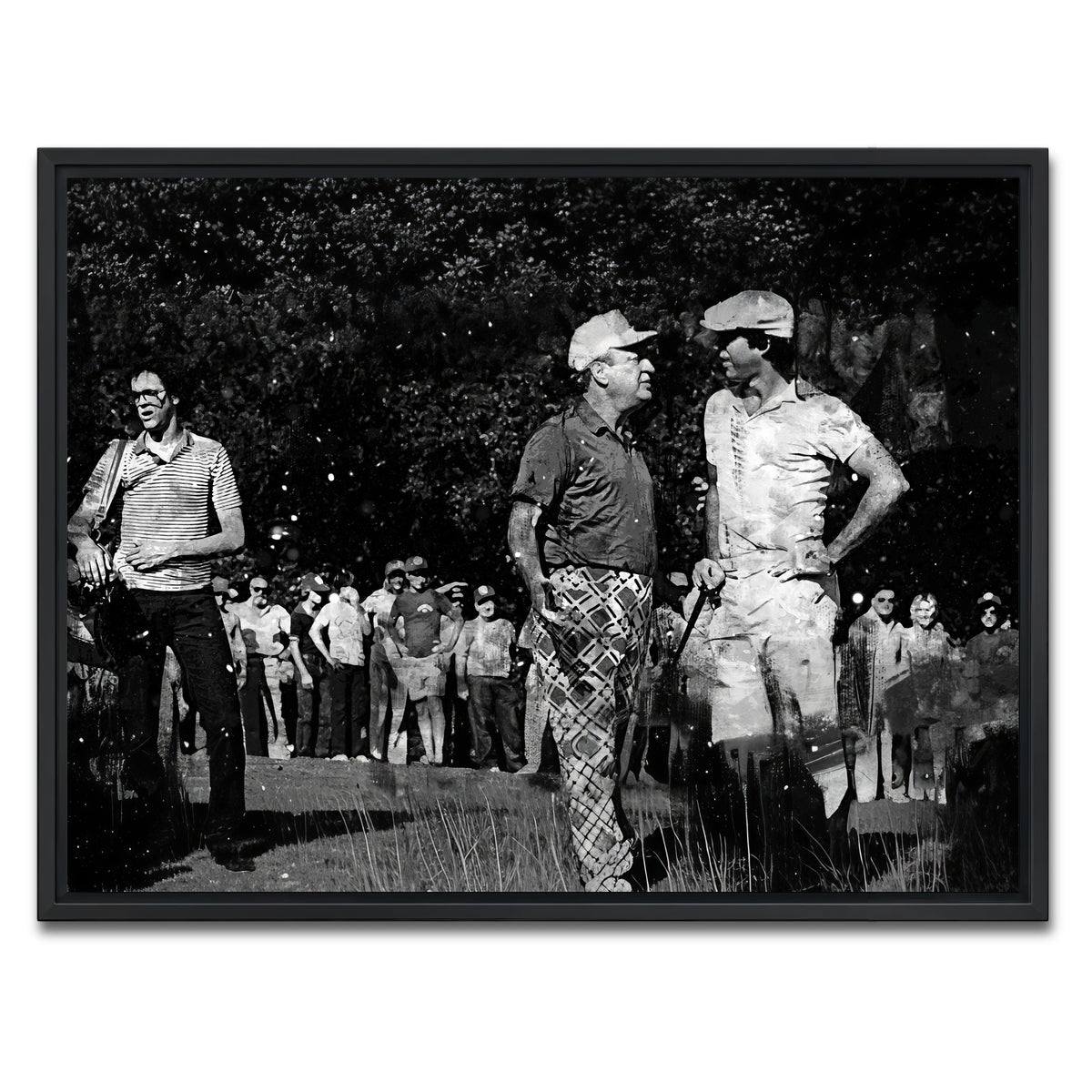 AUTO-MOCKUP WHITE | Al & Ty Caddyshack Grayscale | 1 Piece | Black Framed Canvas | group=4x3