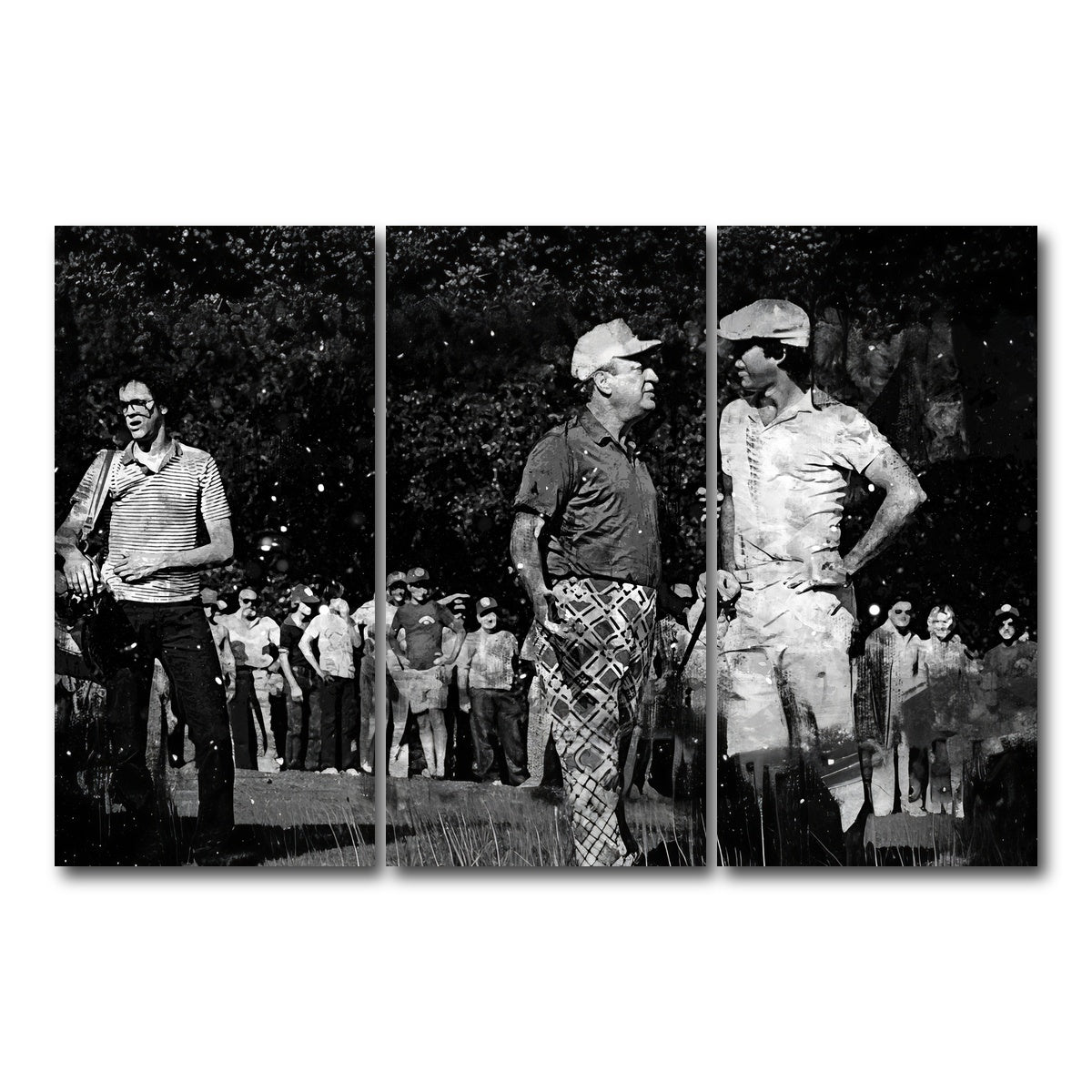 AUTO-MOCKUP WHITE | Al & Ty Caddyshack Grayscale | 3 Piece | Gallery Wrap Canvas | group=12x24
