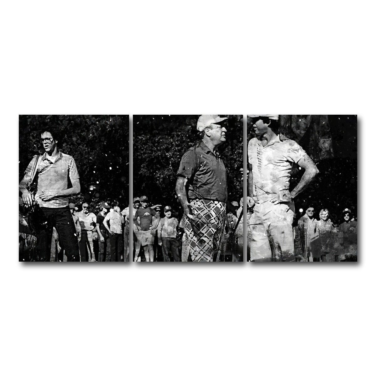 AUTO-MOCKUP WHITE | Al & Ty Caddyshack Grayscale | 3 Piece | Gallery Wrap Canvas | group=18x24