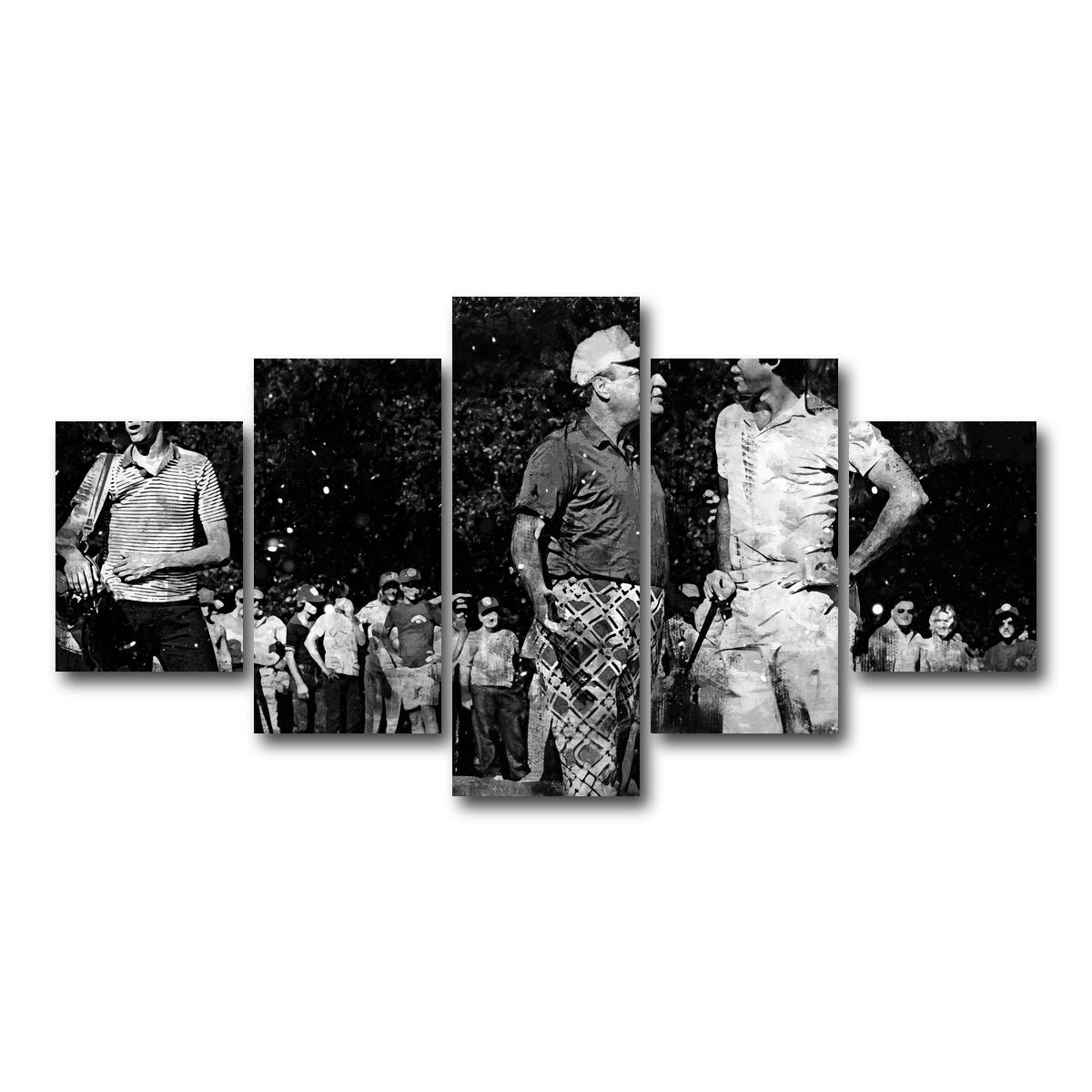AUTO-MOCKUP WHITE | Al & Ty Caddyshack Grayscale | 5 Piece | Gallery Wrap Canvas | group=5_short