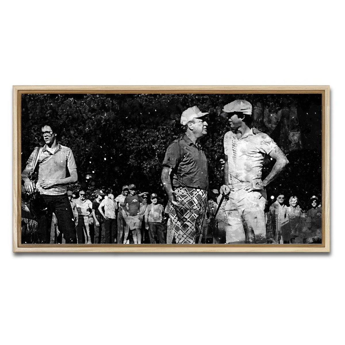 AUTO-MOCKUP WHITE | Al and Ty Caddyshack Grayscale | 1 Piece | Natural Framed Canvas | group=2x1