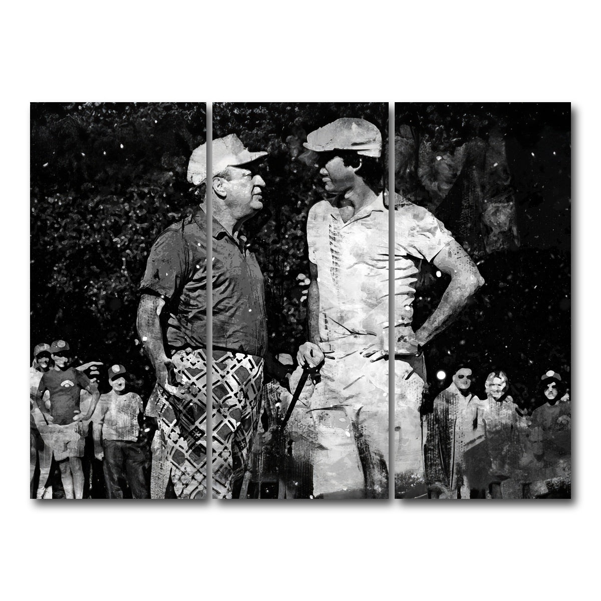 AUTO-MOCKUP WHITE | Al and Ty Caddyshack Grayscale | 3 Piece | Gallery Wrap Canvas | group=8x18