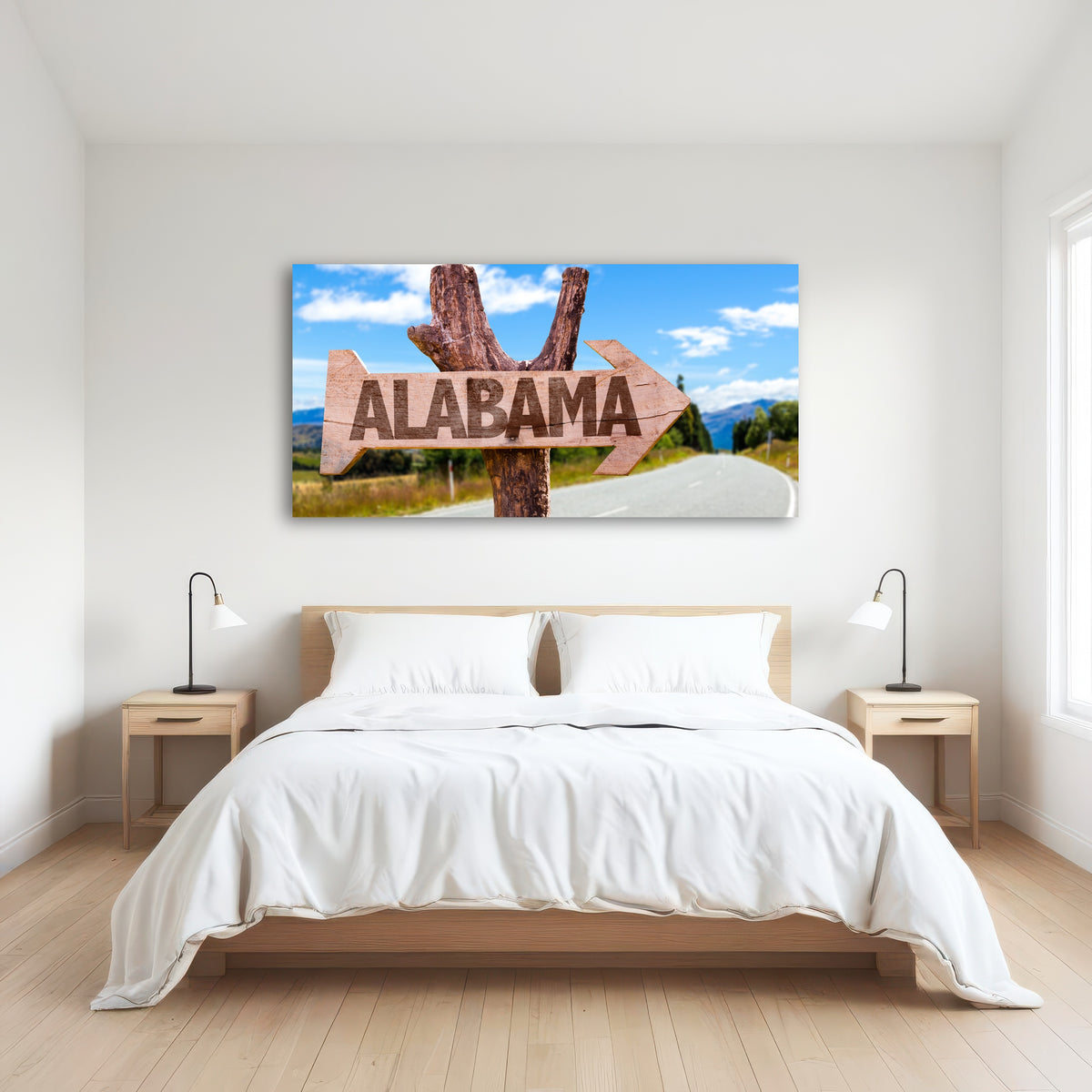 AUTO-MOCKUP ROOM | Alabama wooden sign