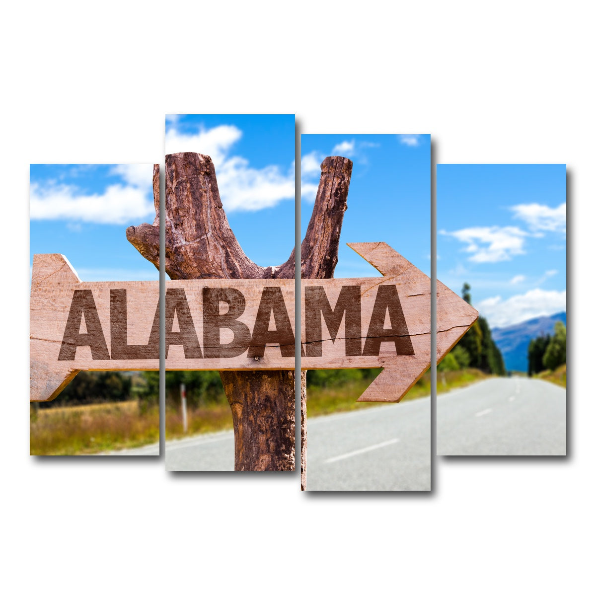 AUTO-MOCKUP WHITE | Alabama wooden sign | 4 Piece | Gallery Wrap Canvas | group=4_normal
