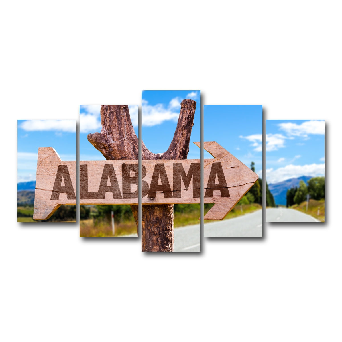 AUTO-MOCKUP WHITE | Alabama wooden sign | 5 Piece | Gallery Wrap Canvas | group=5_normal