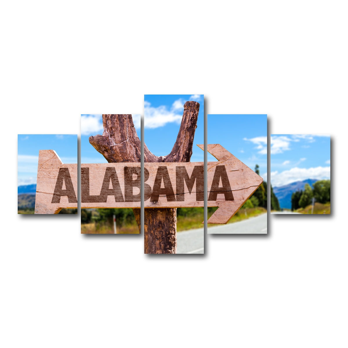 AUTO-MOCKUP WHITE | Alabama wooden sign | 5 Piece | Gallery Wrap Canvas | group=5_short