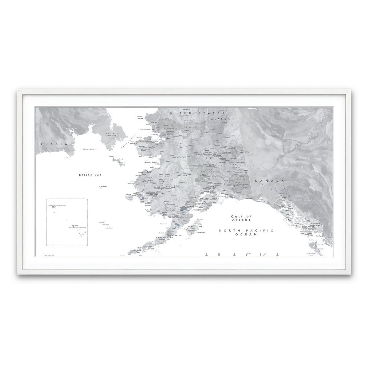 Framed Print 2x1 White