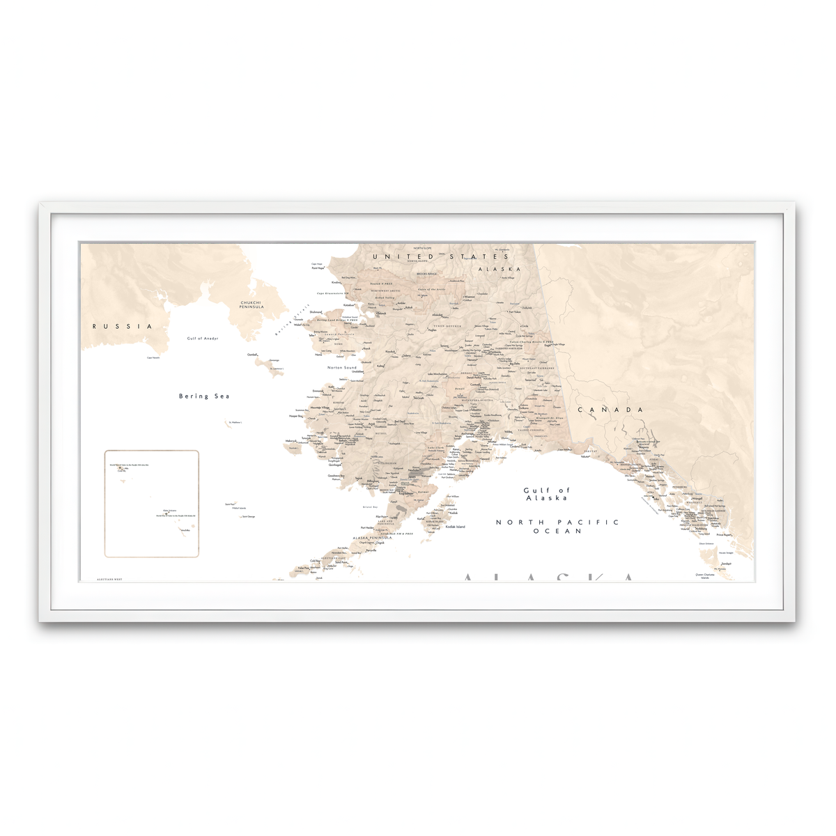 Framed Print 2x1 White