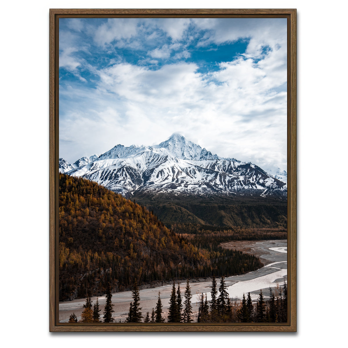 AUTO-MOCKUP WHITE | Alaskan Autumn | 1 Piece | Walnut Framed Canvas | group=3x4