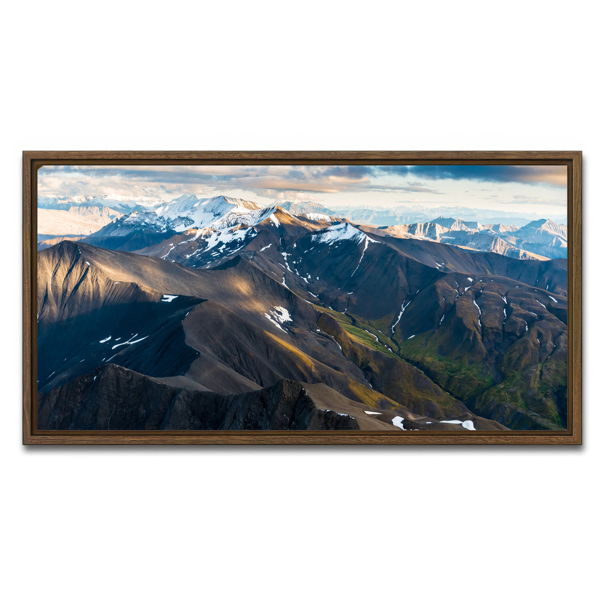 AUTO-MOCKUP WHITE | Alaskan Landscape | 1 Piece | Walnut Framed Canvas | group=2x1