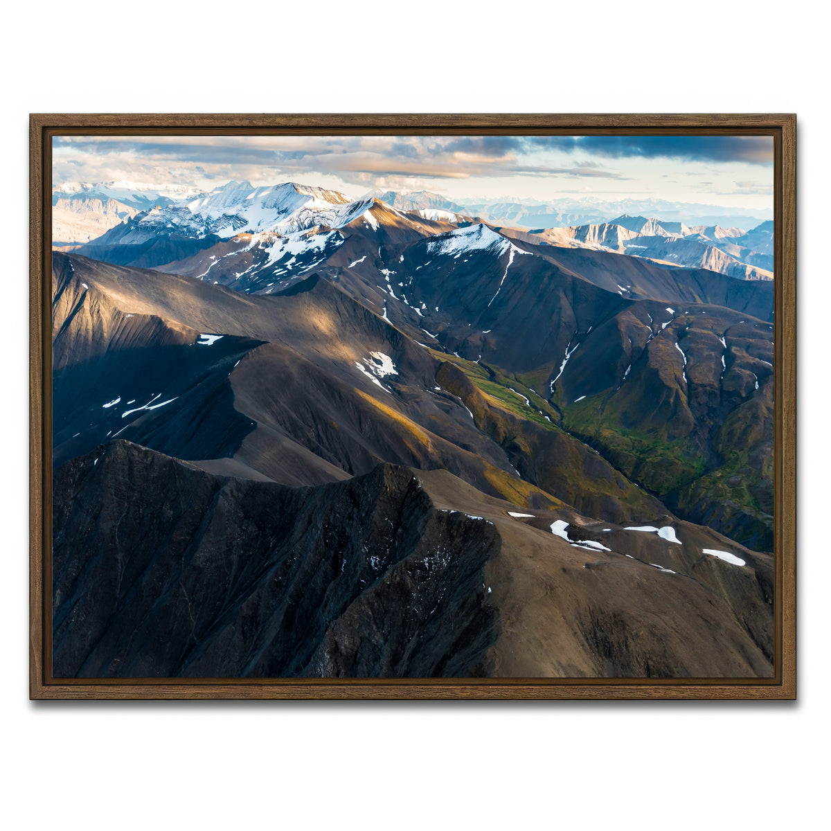 AUTO-MOCKUP WHITE | Alaskan Landscape | 1 Piece | Walnut Framed Canvas | group=4x3