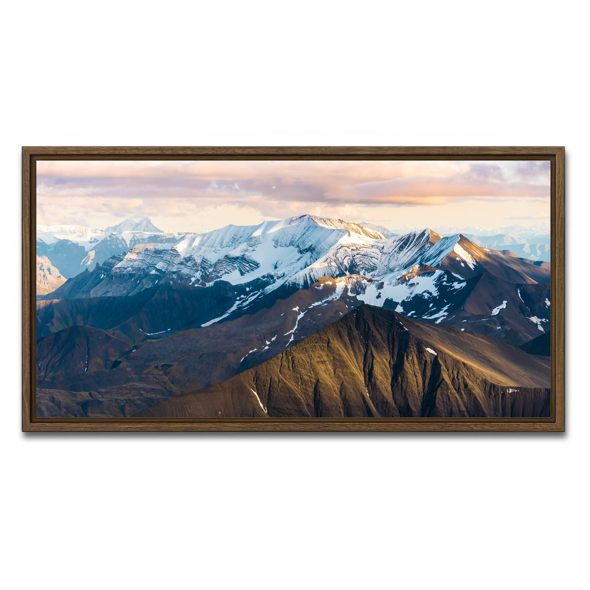 AUTO-MOCKUP WHITE | Alaskan Mountains | 1 Piece | Walnut Framed Canvas | group=2x1