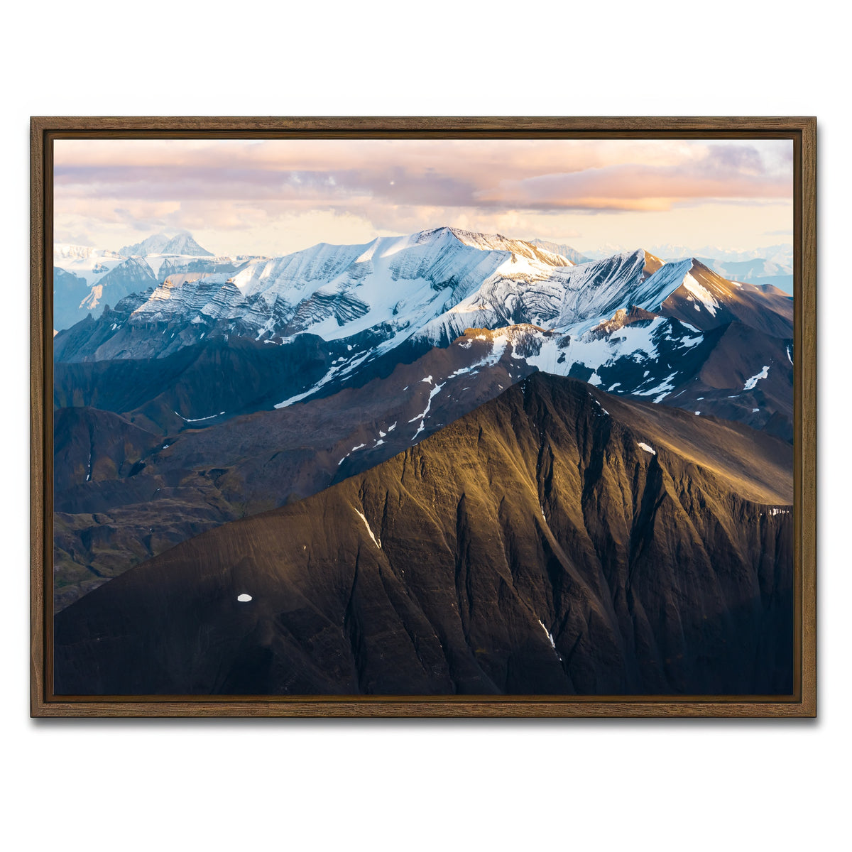 AUTO-MOCKUP WHITE | Alaskan Mountains | 1 Piece | Walnut Framed Canvas | group=4x3