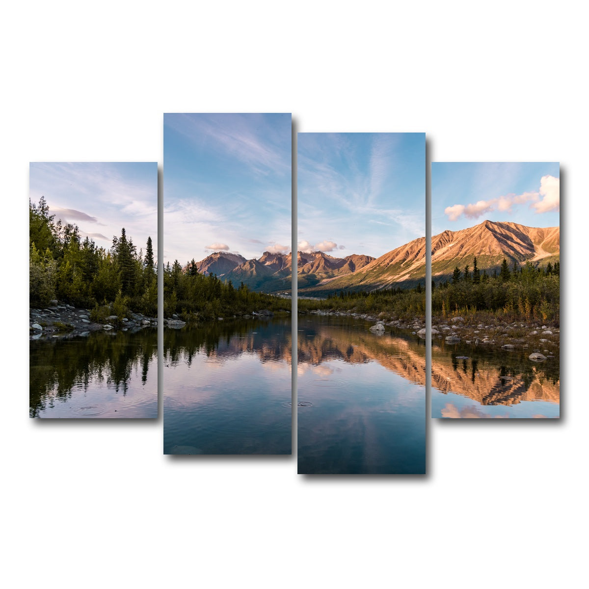 AUTO-MOCKUP WHITE | Alaskan Reflection | 4 Piece | Gallery Wrap Canvas | group=4_short