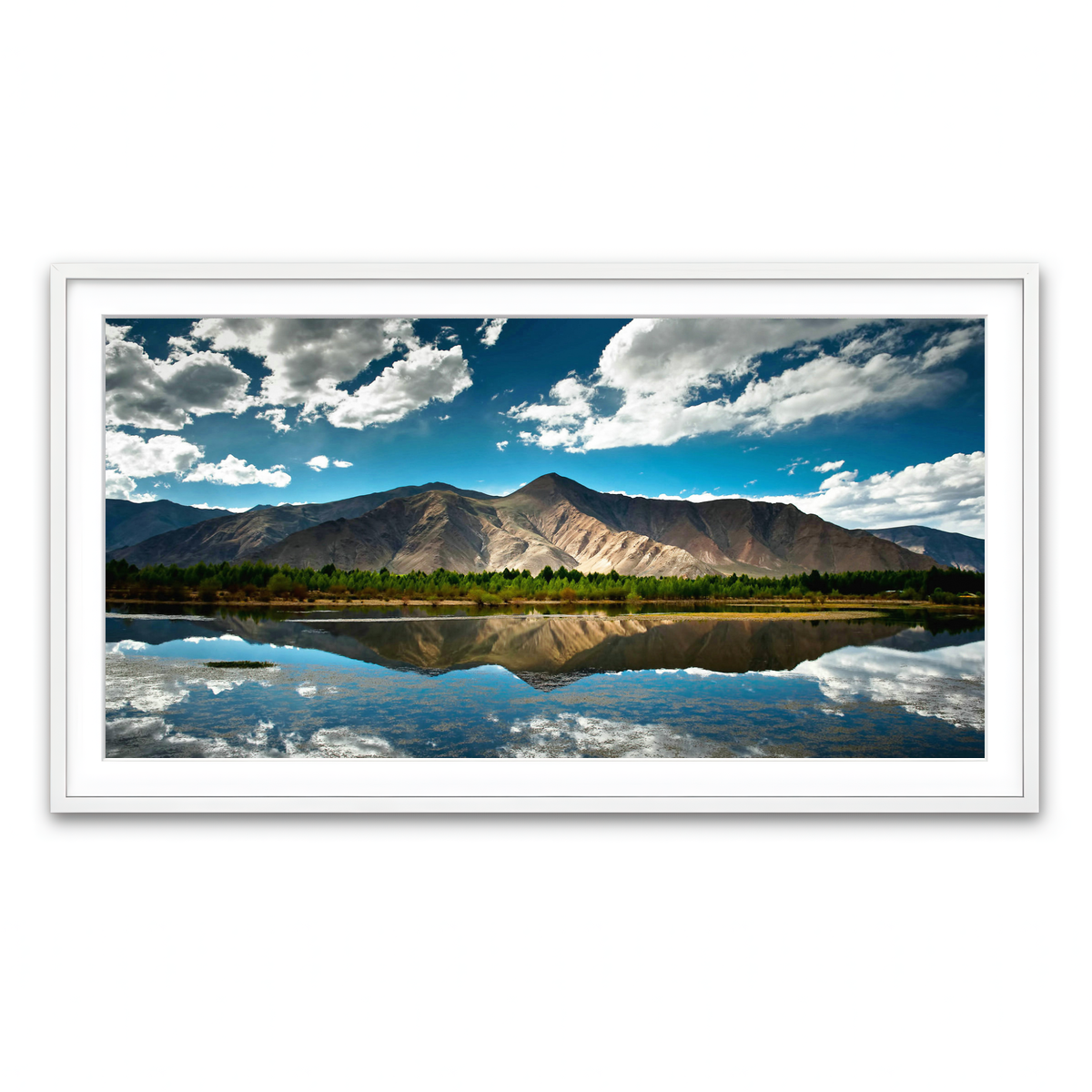 Framed Print 2x1 White