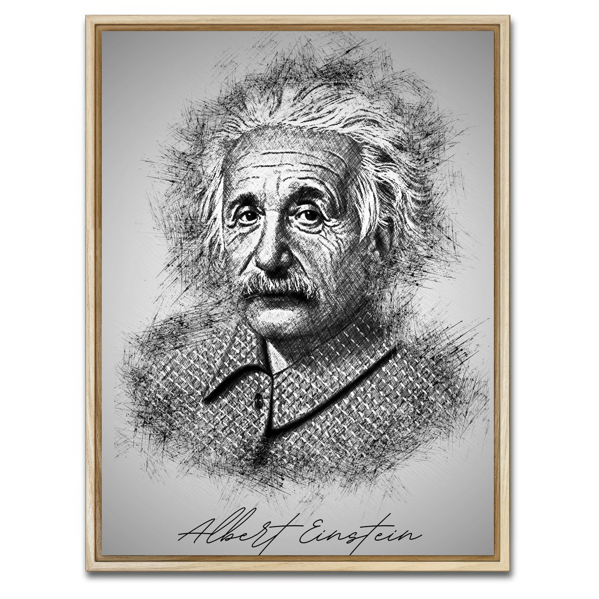 AUTO-MOCKUP WHITE | Albert Einstein | 1 Piece | Natural Framed Canvas | group=3x4